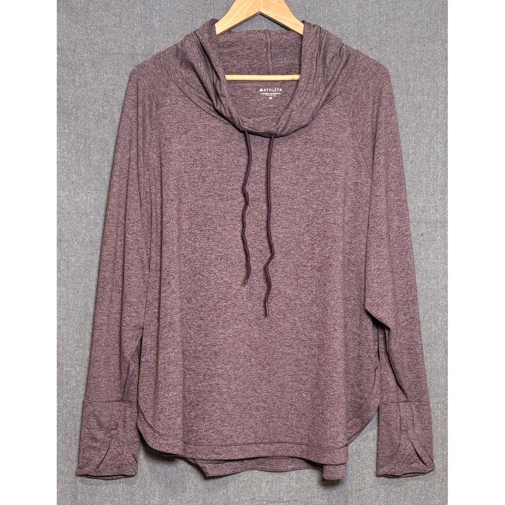 Athleta Uptempo Sweatshirt Womens 2X Plum Purple Heathered‎
